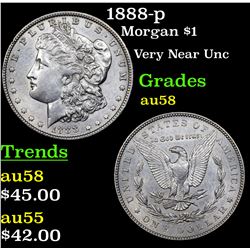 1888-p Morgan Dollar $1 Grades Choice AU/BU Slider