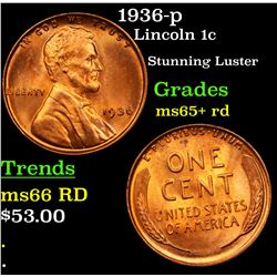1936-p Lincoln Cent 1c Grades Gem+ Unc RD