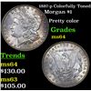 Image 1 : 1887-p Colorfully Toned Morgan Dollar $1 Grades Choice Unc
