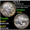 Image 1 : 1934-d Buffalo Nickel 5c Grades Choice+ Unc