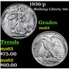 Image 1 : 1936-p Walking Liberty Half Dollar 50c Grades Select Unc