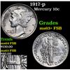Image 1 : 1917-p Mercury Dime 10c Grades Select Unc+ FSB
