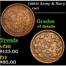(1863) Army & Navy Civil War Token 1c Grades vf details