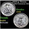 Image 1 : 1935-p Texas Old Commem Half Dollar 50c Grades Choice Unc