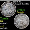 Image 1 : 1833 JR1 Capped Bust Dime 10c Grades f details