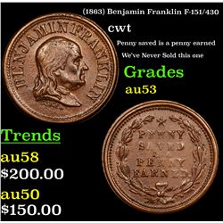 (1863) Benjamin Franklin F-151/430 Civil War Token 1c Grades Select AU