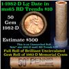 Image 1 : Uncirculated Shotgun Lincoln 1c roll, 1982-d Lg date, 50 pcs Brandt Wrapper