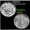 Image 1 : 1943-p Mercury Dime 10c Grades Select+ Unc