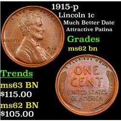 1915-p Lincoln Cent 1c Grades Select Unc BN