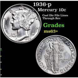 1936-p Mercury Dime 10c Grades Select+ Unc