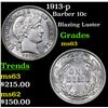 Image 1 : 1913-p Barber Dime 10c Grades Select Unc