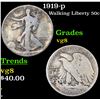 Image 1 : 1919-p Walking Liberty Half Dollar 50c Grades vg, very good