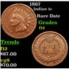 Image 1 : 1867 Indian Cent 1c Grades f, fine