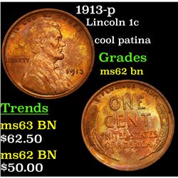 1913-p Lincoln Cent 1c Grades Select Unc BN