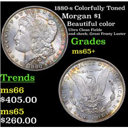 1880-s Colorfully Toned Morgan Dollar $1 Grades GEM+ Unc