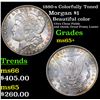 Image 1 : 1880-s Colorfully Toned Morgan Dollar $1 Grades GEM+ Unc