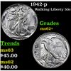 Image 1 : 1942-p Walking Liberty Half Dollar 50c Grades Select Unc