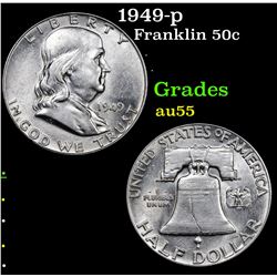 1949-p Franklin Half Dollar 50c Grades Choice AU
