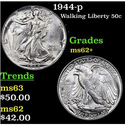 1944-p Walking Liberty Half Dollar 50c Grades Select Unc