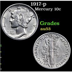 1917-p Mercury Dime 10c Grades Select AU