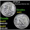 Image 1 : 1946-p Walking Liberty Half Dollar 50c Grades Select Unc