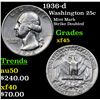 Image 1 : 1936-d Washington Quarter 25c Grades xf+