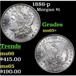 1886-p Morgan Dollar $1 Grades GEM+ Unc