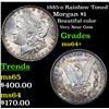 Image 1 : 1885-o Rainbow Toned Morgan Dollar $1 Grades Choice+ Unc
