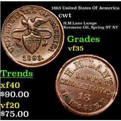 1863 United States Of Aemerica Civil War Token 1c Grades vf++