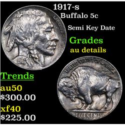 1917-s Buffalo Nickel 5c Grades AU Details