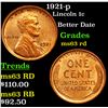 Image 1 : 1921-p Lincoln Cent 1c Grades Select Unc RD
