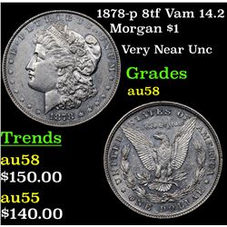 1878-p 8tf Vam 14.2 Morgan Dollar $1 Grades Choice AU/BU Slider