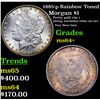 Image 1 : 1885-p Rainbow Toned Morgan Dollar $1 Grades Choice+ Unc