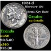 Image 1 : 1924-d Mercury Dime 10c Grades AU Details