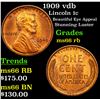 Image 1 : 1909 vdb Lincoln Cent 1c Grades GEM+ Unc RB