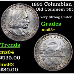 1893 Columbian Old Commem Half Dollar 50c Grades Select+ Unc
