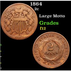 1864 Two Cent Piece 2c Grades f, fine