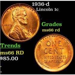 1936-d Lincoln Cent 1c Grades GEM+ Unc RD
