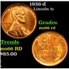 Image 1 : 1936-d Lincoln Cent 1c Grades GEM+ Unc RD