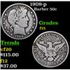 Image 1 : 1909-p Barber Half Dollars 50c Grades f+