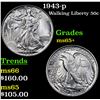 Image 1 : 1943-p Walking Liberty Half Dollar 50c Grades GEM+ Unc