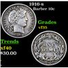 Image 1 : 1916-s Barber Dime 10c Grades vf++