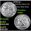 Image 1 : 1942-p Walking Liberty Half Dollar 50c Grades Choice+ Unc