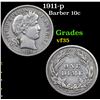Image 1 : 1911-p Barber Dime 10c Grades vf++