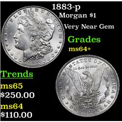 1883-p Morgan Dollar $1 Grades Choice+ Unc