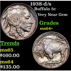 1938-d/s Buffalo Nickel 5c Grades Choice+ Unc