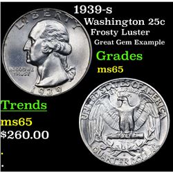 1939-s Washington Quarter 25c Grades GEM Unc