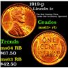 Image 1 : 1919-p Lincoln Cent 1c Grades Select+ Unc RB
