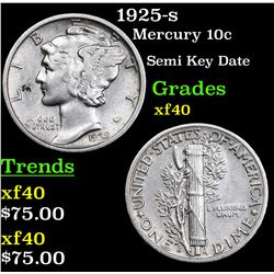 1925-s Mercury Dime 10c Grades xf