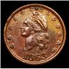 Image 2 : 1863 Liberty Cap Civil War Token 1c Grades Choice AU